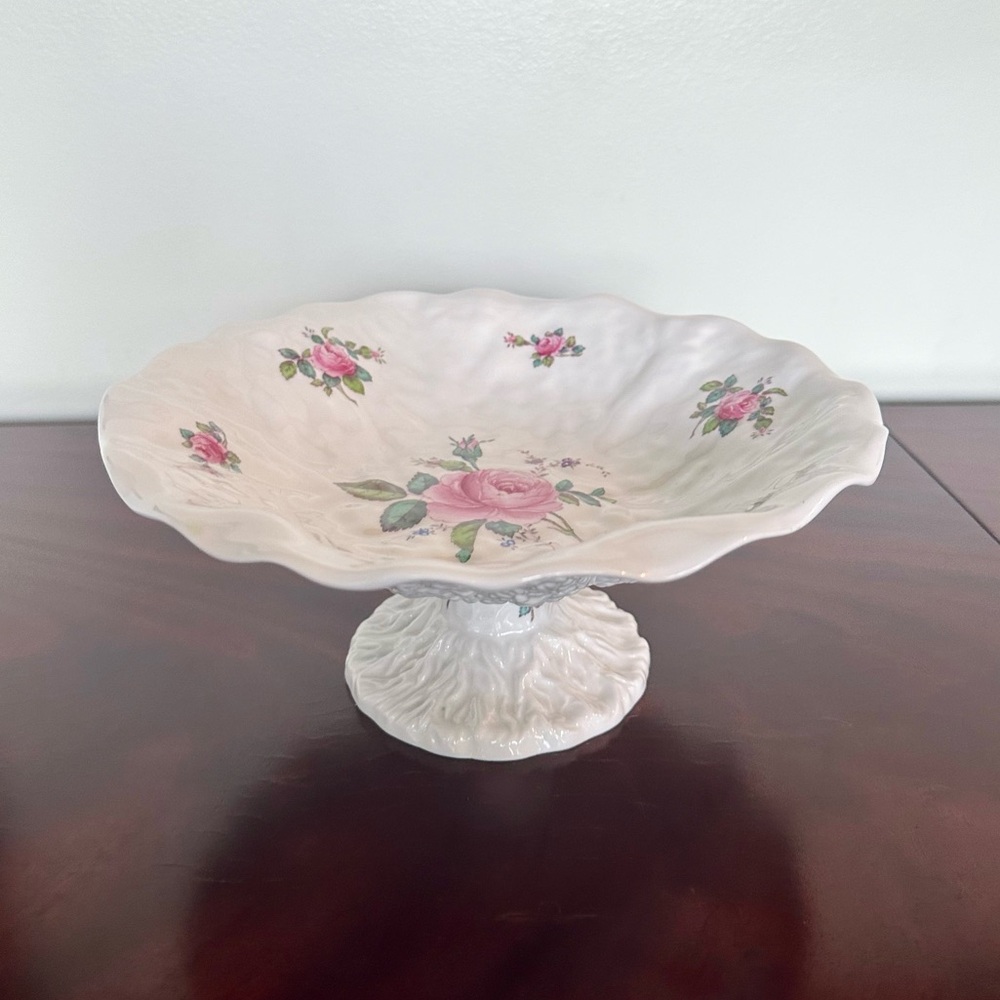 Copeland Spode Bridal Rose Compote Pedestal Bone China Made in England Y2862